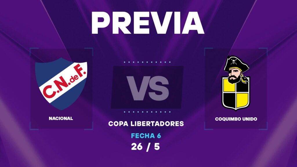 Nacional vs Coquimbo Unido | 26 de mayo de 2026 | Copa libertadores | 19:30