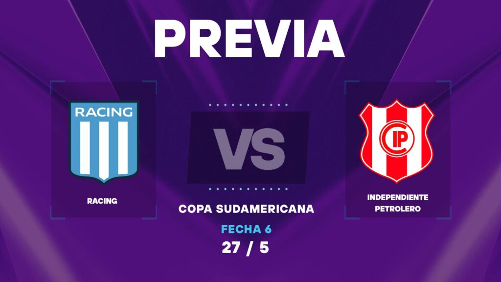 Racing Club vs Independiente Petrolero | 27 de mayo de 2026 | Conmebol sudamericana | 17:00