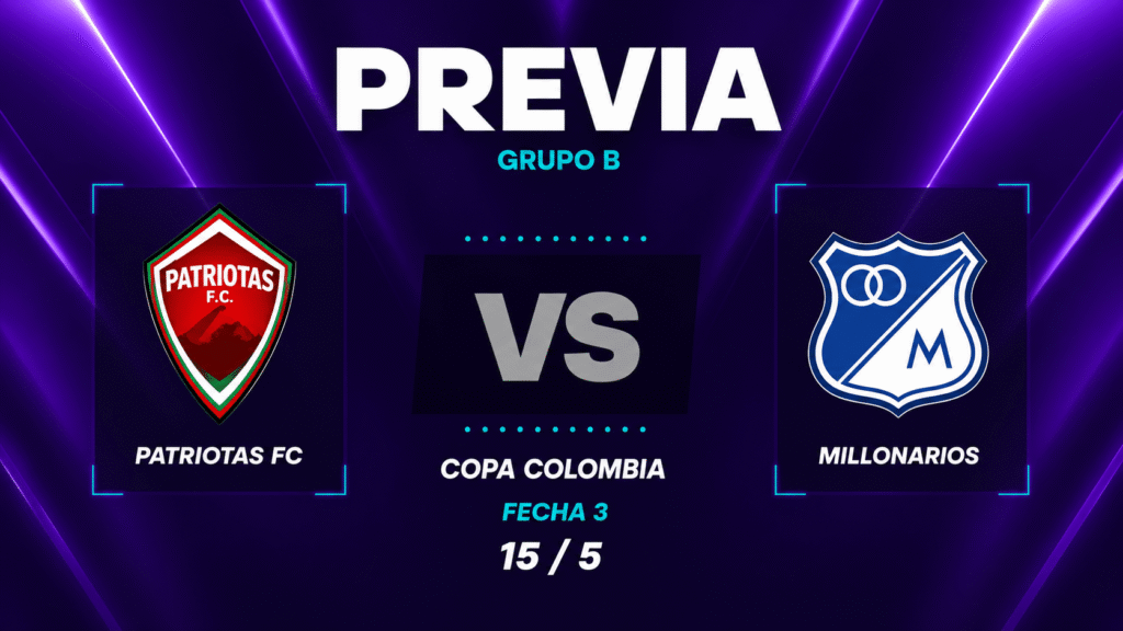 Patriotas Boyacá vs Millonarios | 15 de mayo de 2026 | Copa colombia | 20:00