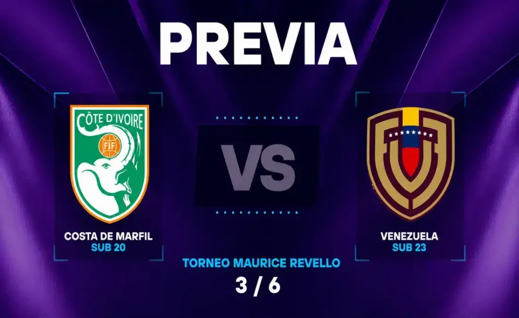 Costa de Marfil Sub 23 vs Venezuela Sub 20 | 03 de Junio de 2026 | Torneo maurice revello | 11:30