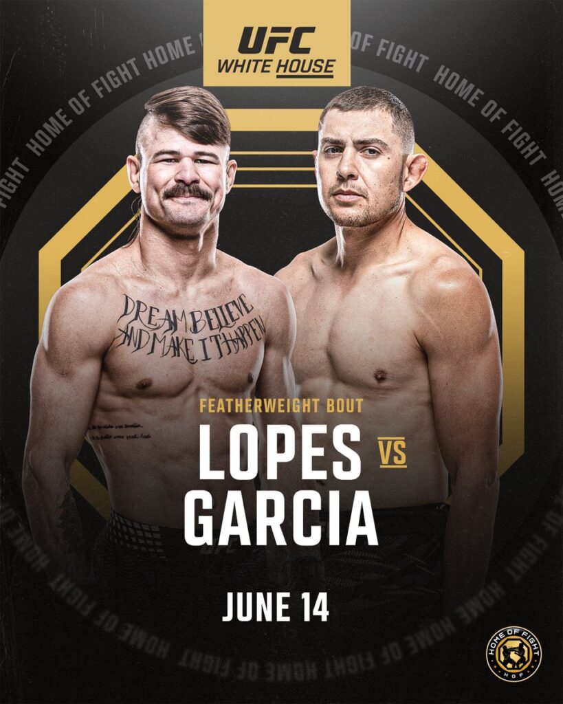 Featherweight – Diego Lopes vs Steve Garcia —  Dom 14/06/2026 —  21:00