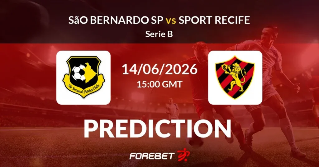 São Bernardo FC vs Sport Recife | 14 de Junio de 2026 | Serie b | 09:00