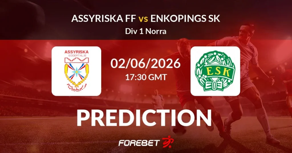 Assyriska FF vs Enköpings SK | 02 de Junio de 2026 | Tercera suecia | 12:30