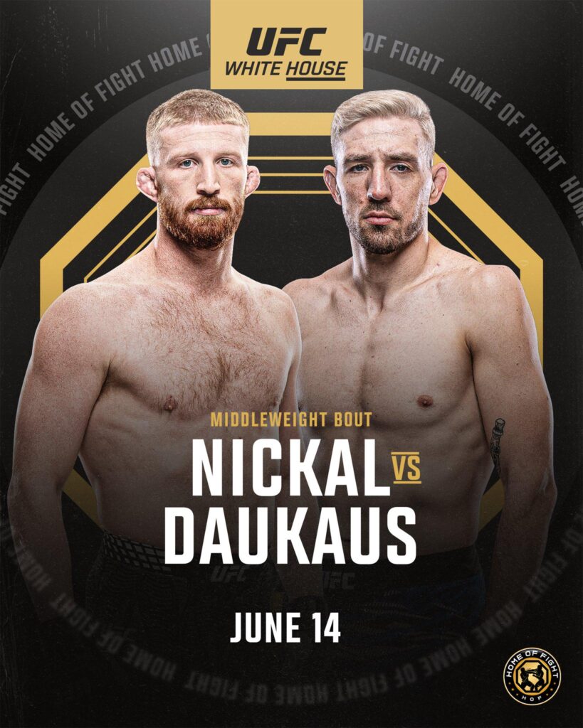 Middleweight – Bo Nickal vs Kyle Daukaus —  Dom 14/06/2026 —  21:00