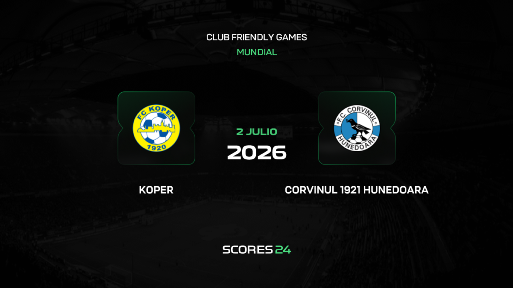 FC Koper vs Corvinul Hunedoara | 02 de Julio de 2026 | Partidos amistosos | 07:00