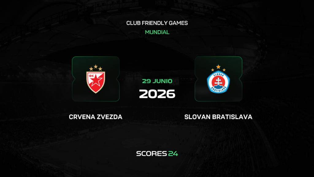 Crvena Zvezda vs Slovan Bratislava | 29 de Junio de 2026 | Partidos amistoso | 10:30