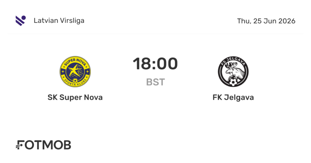 SK Super Nova vs FS Jelgava | 25 de Junio de 2026 | Liga letonia | 12:00