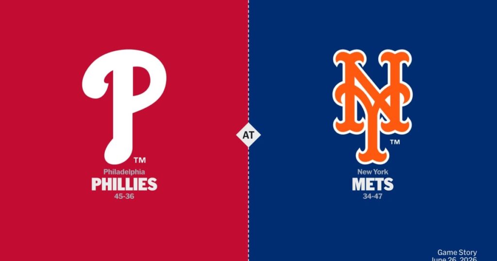 Philadelphia Phillies vs New York Mets — Sábado 27/06/2026 | 15:10