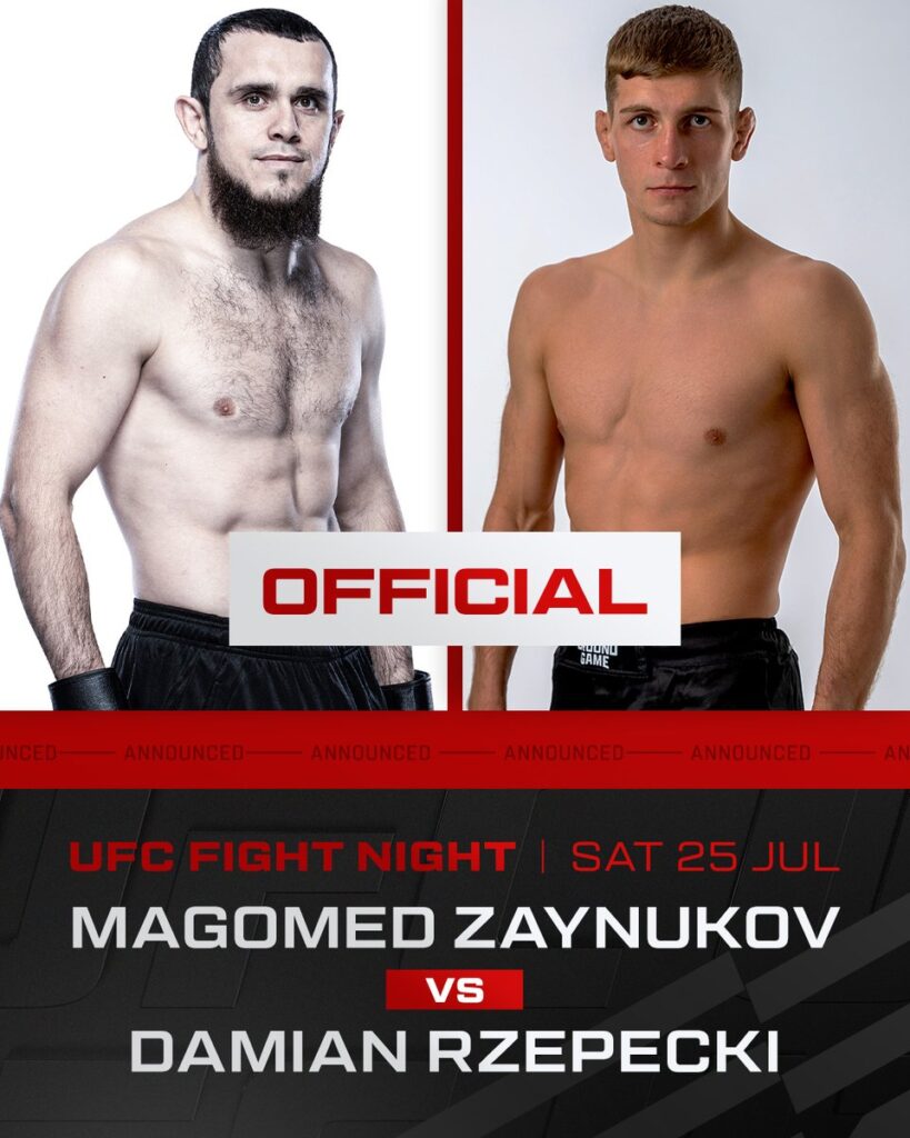Lightweight – Magomed Zaynukov vs Damian Rzepecki — 🗓 Sáb 25/07/2026 — ⏰ 11:00