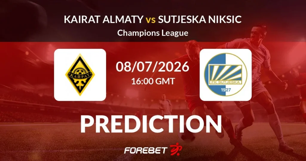 Kairat Almaty vs Sutjeska | 08 de Julio de 2026 | Fase previa champions league | 10:00