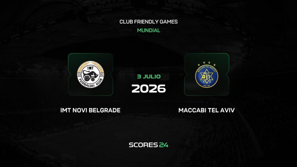 IMT Novi Beograd vs Maccabi Tel Aviv | 03 de Julio de 2026 | Partidos amistosos | 07:00