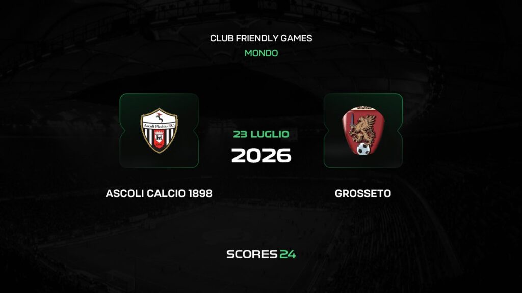 Ascoli vs Grosseto | 23 de Julio de 2026 | Partidos amistosos | 11:00