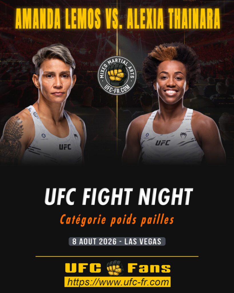 🔥 Strawweight – Amanda Lemos vs Alexia Thainara — 🗓 Sáb 08/08/2026 — ⏰ 19:00 aprox.