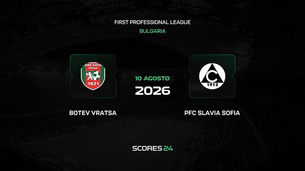 Botev Vratsa vs Slavia Sofia | 10 de Agosto de 2026 | Liga bulgaria | 11:00