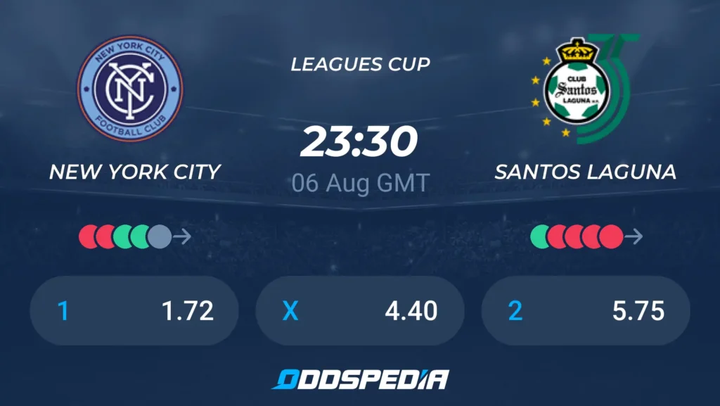 New York City FC vs Santos Laguna | 06 de Agosto de 2026 | Leagues cup | 18:30