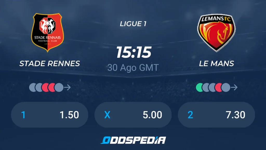 Stade Rennais vs Le Mans | 30 de Agosto de 2026 | Ligue 1 | 10:15