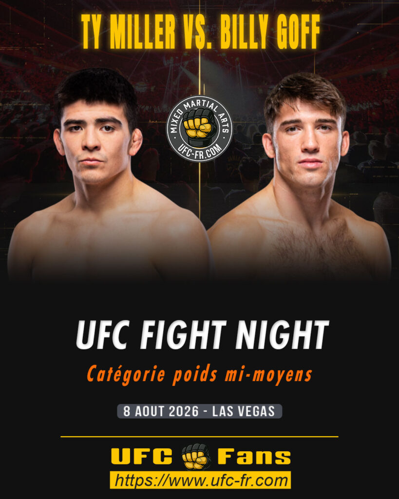 🔥 Welterweight – Ty Miller vs Billy Goff — 🗓 Sáb 08/08/2026 — ⏰ 19:00 aprox.