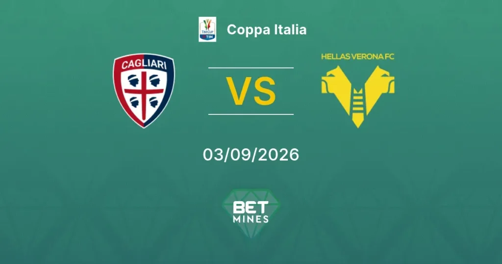 Cagliari vs Hellas Verona | 03 de Septiembre de 2026 | Coppa italia | 14:00