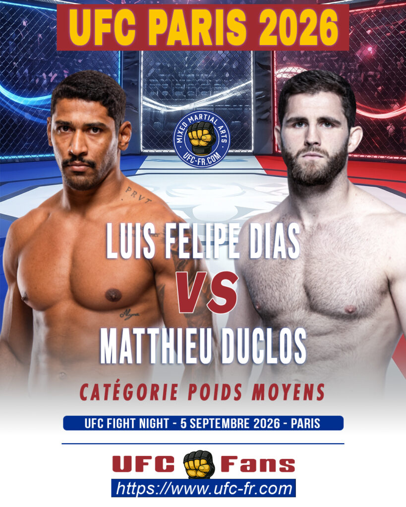 Middleweight – Matthieu Duclos vs Luis Felipe Dias — 🗓 Sáb 05/09/2026 — ⏰ 11:00