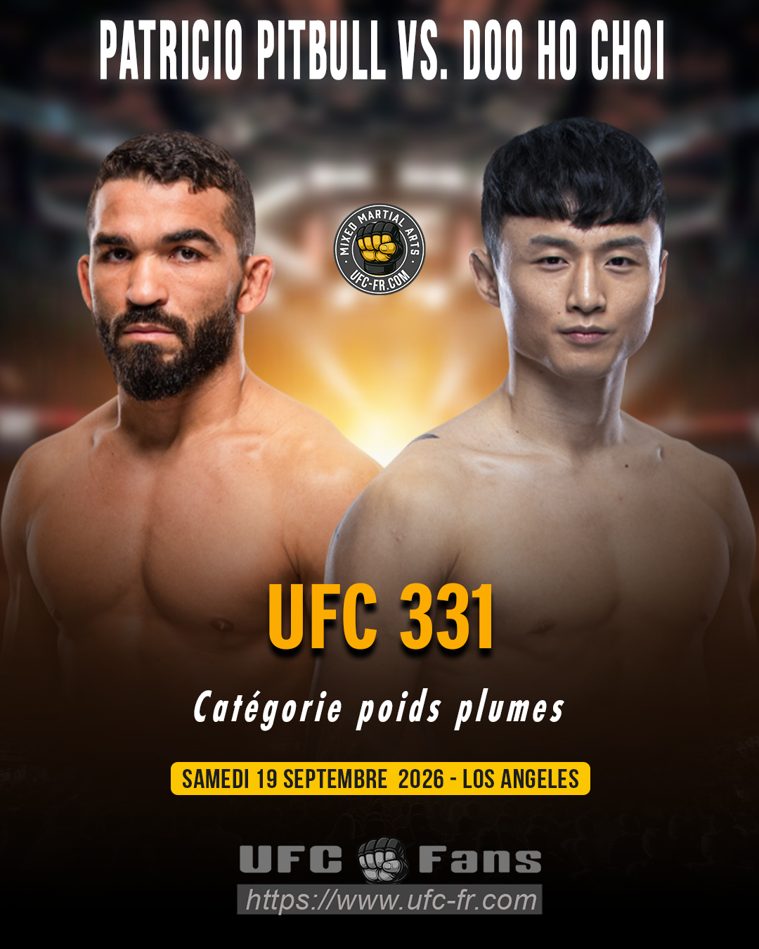 🔥 Featherweight — Patricio Pitbull vs Doo Ho Choi — ⏰ 21:00 aprox. 🔥🥊