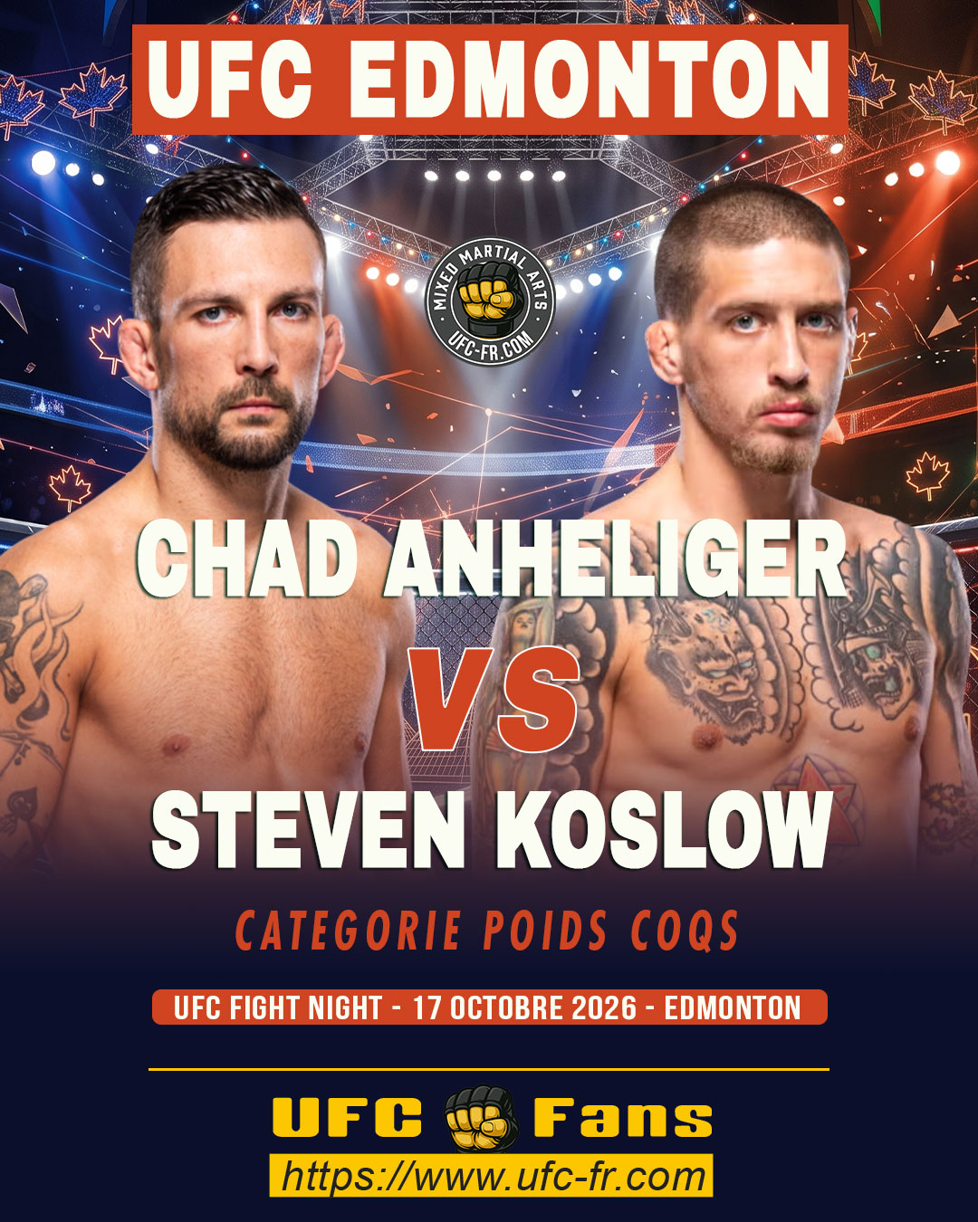 🔥 Bantamweight — Chad Anheliger vs Steven Koslow