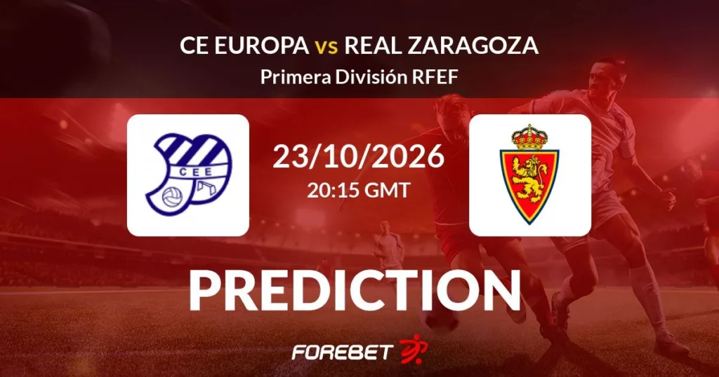 CE Europa vs Real Zaragoza | 23 de Octubre de 2026 | Primera federación | 14:15