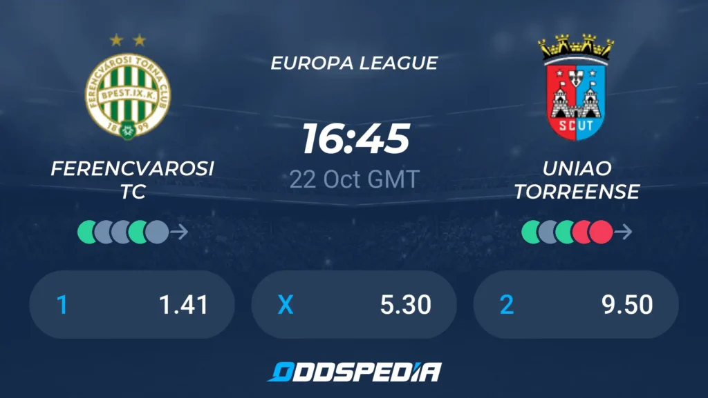 Ferencvárosi vs Torreense | 22 de Octubre de 2026 | Europa League | 11:45
