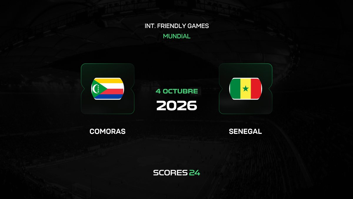 Comoras vs Senegal | 04 de Octubre de 2026 | Amistosos selecciones top | 08:00
